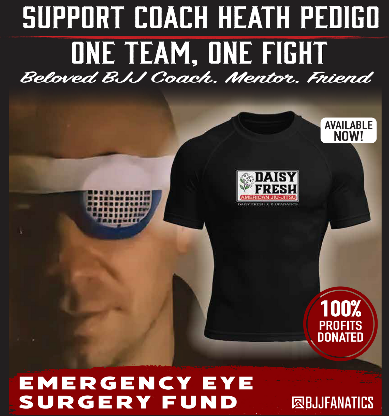 Daisy Fresh American Jiu-Jitsu Rashguard (100% of Profits Donated to Heath Pedigo’s Emergency Eye Surgery