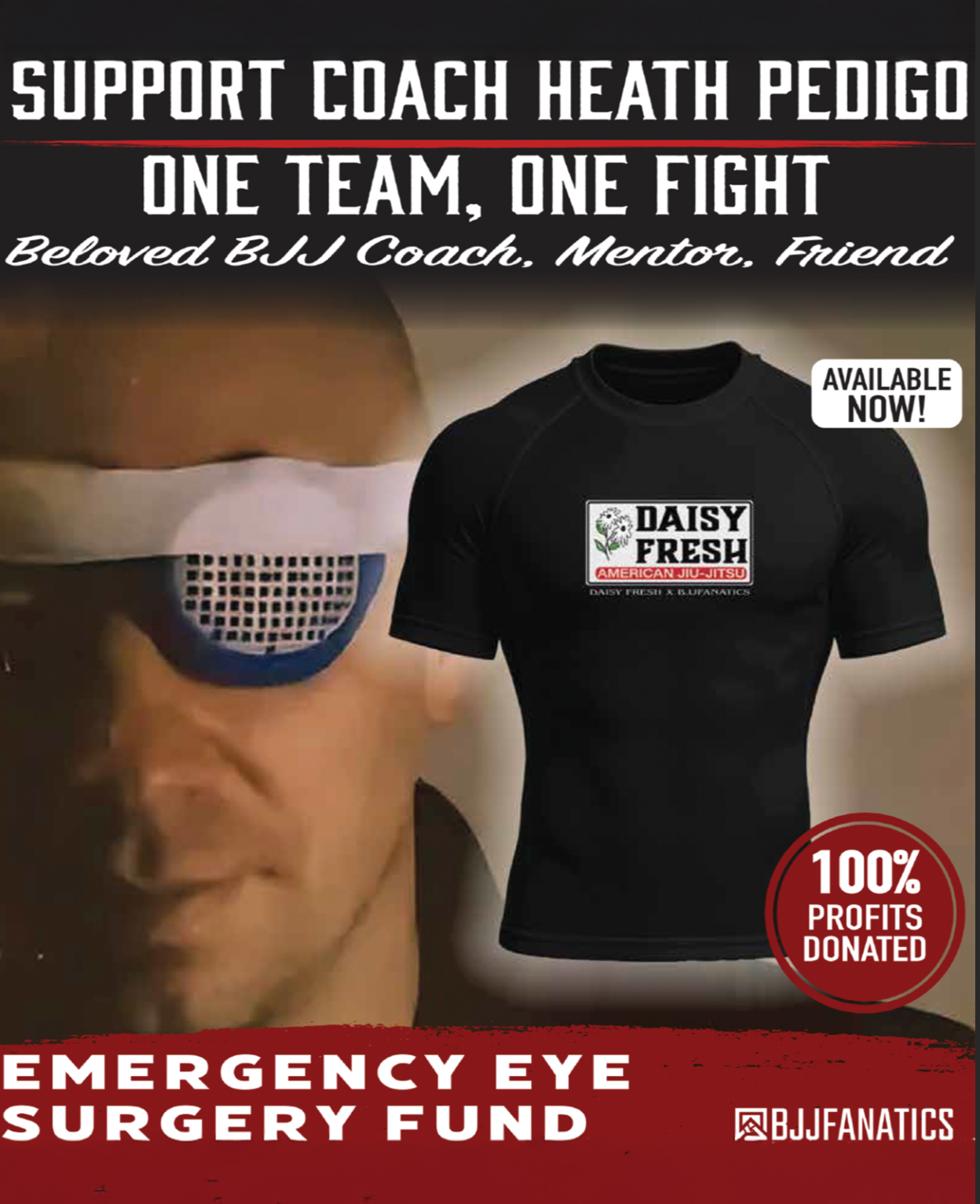Daisy Fresh American Jiu-Jitsu Rashguard (100% of Profits Donated to Heath Pedigo’s Emergency Eye Surgery