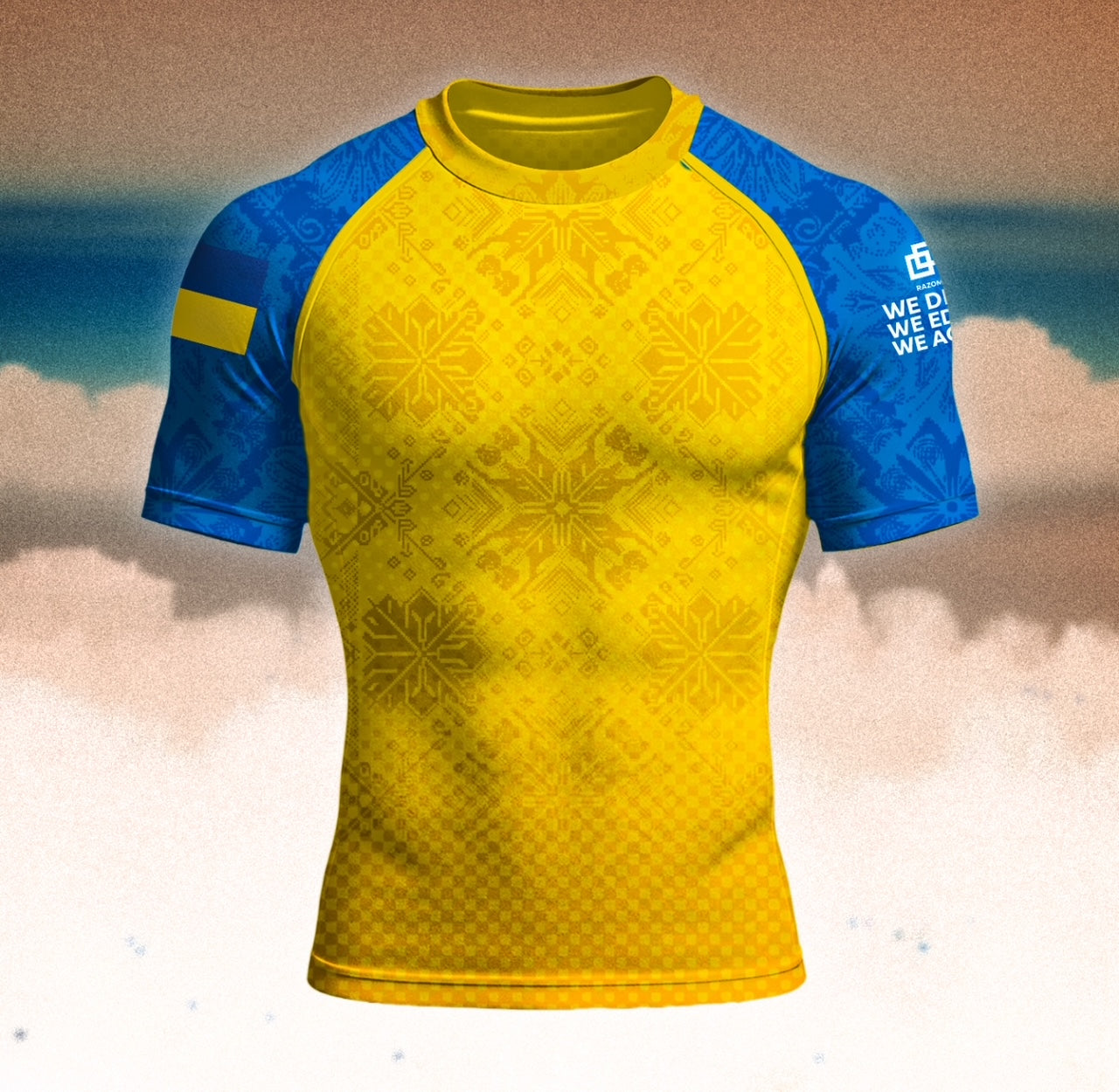 Razom & BJJFanatics Collab – Ukraine Rashguard (A portion of the profits from every rashguard sold will be donated directly to Razom)